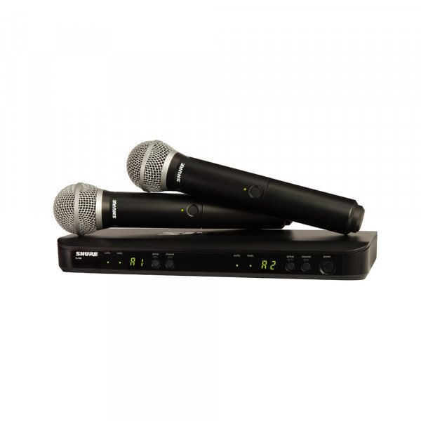 Shure BLX288E/PG58-K14 (614-638 MHz) dual handheld wireless combo system