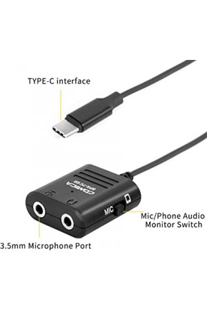 Comica SPX-TC Multifunctionele 3.5mm (TRS/TRRS)-USB-C Audio kabel adapter