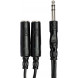Hosa YPP-118 | Y Cable - 1/4" TRS to Dual 1/4" TRSF