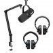 PODCAST SET: Shure MV7 + BOYA BA30 microphone arm + headphones